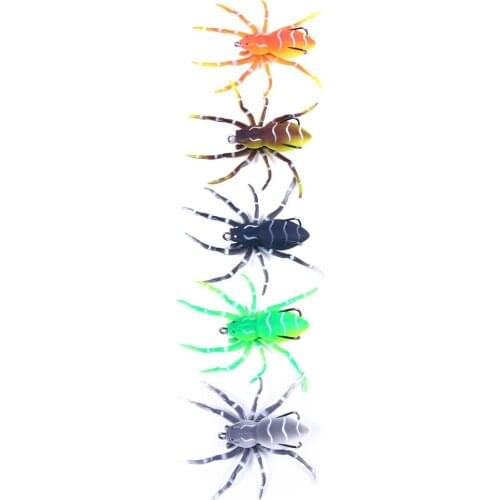 5pcs 8cm 7g Soft Spider Bait Fishing Lures Treble Hooks Artificial Soft Bait Pike Carp Bass Baits Fishing Tools