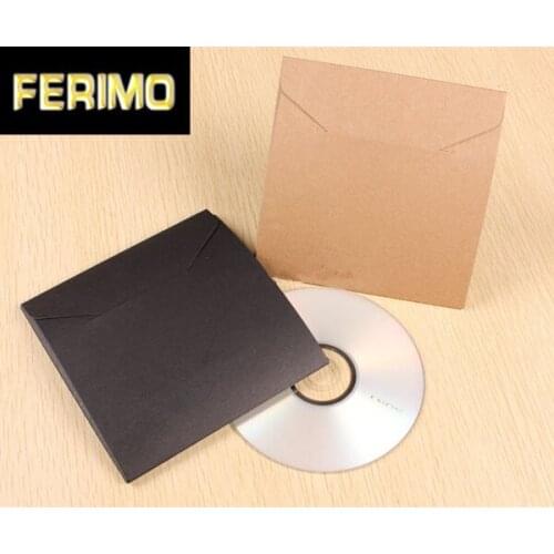 50pcs-13*13cm Blank Kraft Paper Black Paper CD Bags for Cover DVD Packaging Envelopes Wedding Party Favor Gift Bags