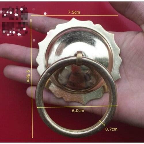 Hardware accessories bronze ring cabinet copper bronze small handle Chinese antique copper furniture drawer accessories 010