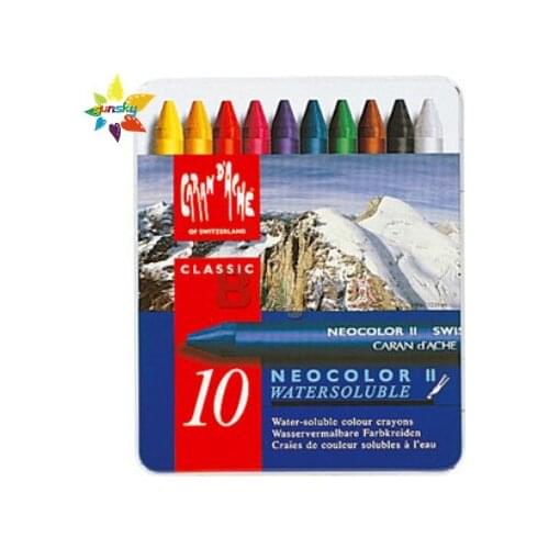 CARAN D'ACHE NEOCOLORⅡ series 10/15/30/40/84 color Water soluble crayon color suit brush adult children graffiti art supplies