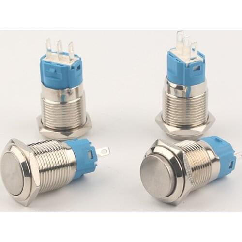 CE ROHS illuminated anti-vandal push button switch 12mm, push button switch with 3a