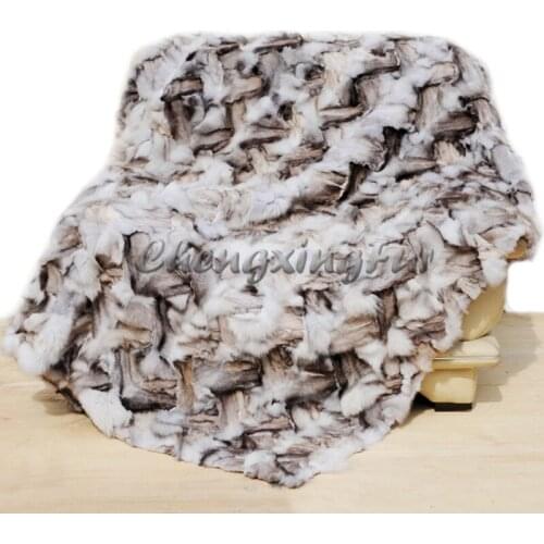 CX-D-133 Luxury Throw Blanket Winter Fluffy Warm Fox Fur Blanket Fur Throw
