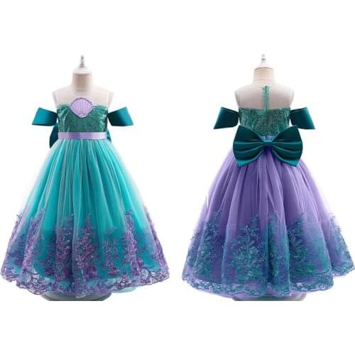 Kids Girl Party Prom Ball Gown Princess Cosplay Costumes Christmas Halloween Fancy Vestidos Children Big Bow Cute Clothes 3-8Y