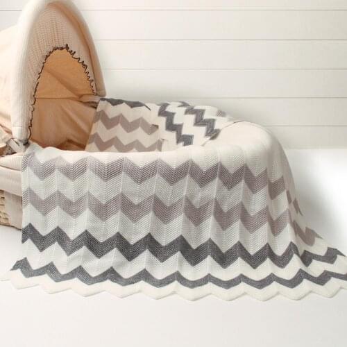 Baby Rhomboids Knitting Blanket for Toddler Babies Wave Knitted Blanket Boys And Girls Newborn Winter Warm Blankets