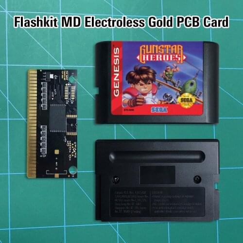 Gunstar Heroes - Flashkit MD Electroless Gold PCB Card 16 bit MD Games Cartridge For MegaDrive Genesis console