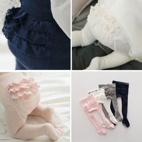 Baby Girls Toddler Kids Cotton Warm Tights Stockings Pantyhose Cute Ruffles Baby Girl Tights