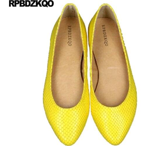 Yellow Chinese Wedding Shoes Flats Pink Office Snake Slip On Party Candy Pointed Toe Size 41 China Large Designer Vintage Women