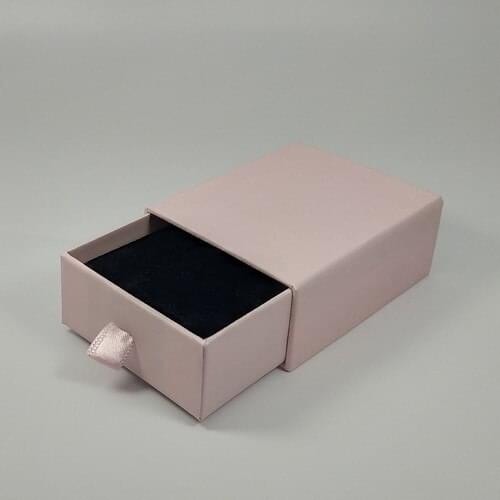 Ozer Box Pink Drawers Necklace & Mini Set Carton Box (In-House Süngeli) 12'li Package