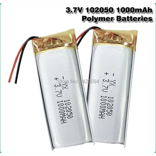 3.7V 1000mAh Lithium Li-Po Polymer Rechargeable Battery 102050 Battery li-ion Lipo cells For Bluetooth speaker GPS PDA POS DVR