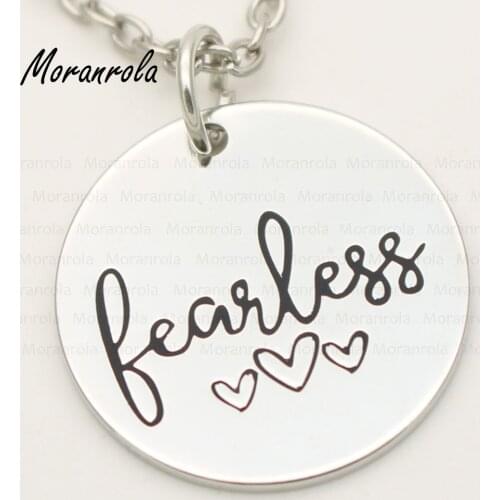 New arried" Fearless "Copper necklace Keychain,charm Hand Stamped Jewelry Inspirational Jewelry DIY charm Graduation gift
