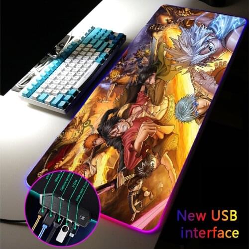 Hot Classic Anime Characters RGB Mouse Pad Multi-interface Four USB Docking Dock USB HUB Typec Interface XXL MousePad Desk Mat