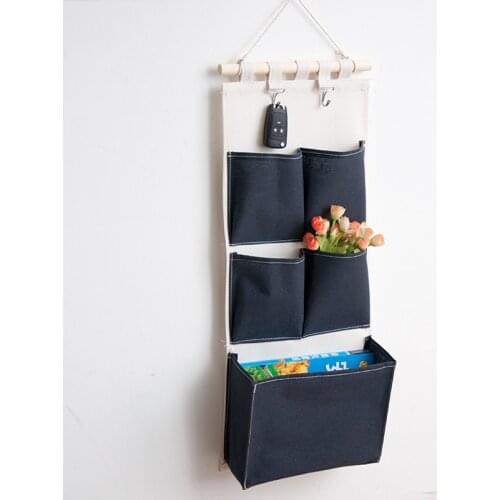 Bedside Simple More Grid Hanging Bag Wall Room Organizer Rental House Artifacts Hook Cloth Cloths Bags