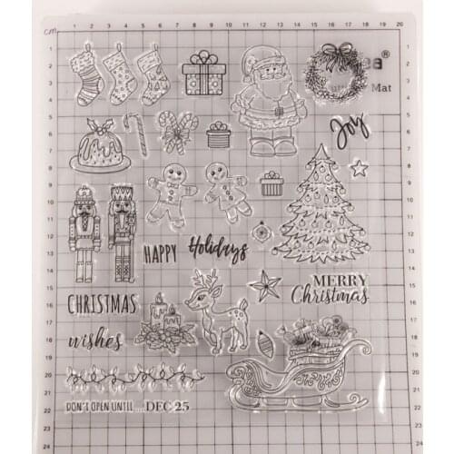 Clear Stamps Christmas Gift Santa Claus Rubber Transparent Silicone Stamp Scrapbooking for DIY Card Making Decor Craft Supplies