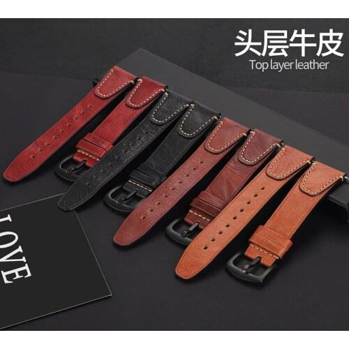 20mm 22mm Quick Release Straps For huawei watch gt 2 Smart pulseira Bracelet Band Cowhide Leather Ordinary Watchband For Seiko