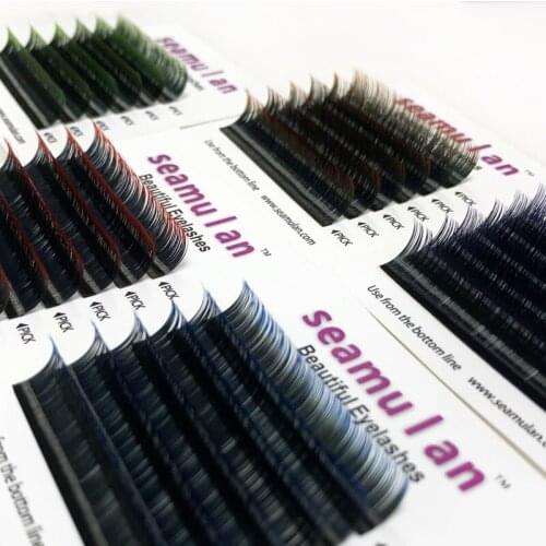 Colour lashes ombre eyelashes extension individual false mink lashes purple Brown red eyelash extension