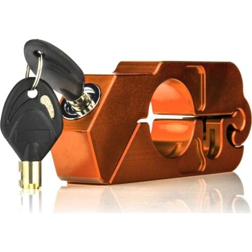 Universal Motorbike Brake Lock Anti Theft Bike Grip Brake Lever Handlebar Security Scooters Lock Throttle Grip Lock Orange