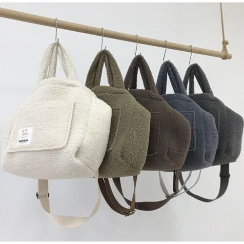 Large Capacity Lambswool Women Handbag Winter Plush Shoulder Bag Luxury Big Tote Bags for Women Designer Faux Fur Crossbody Bag