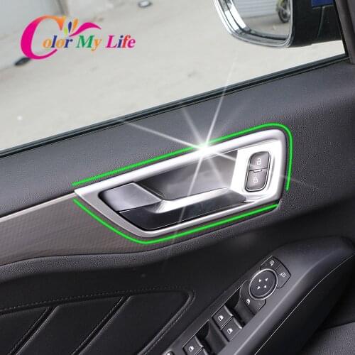 Interior Car Inner Door Bowl Protector Frame Cover Trim Fit for Ford New Focus 4 MK4 2019 2020 Car Styling Accessories