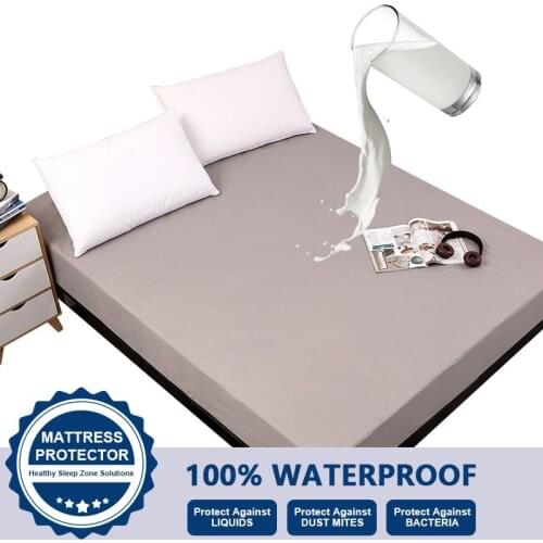 Waterproof Mattress Cover Soft Brushed Fitted Bed Air-Permeable All-inclusive Bed Pad Protectore Cover Not Including Pillowcase