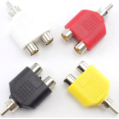 RCA Y Splitter 1 Male to 2 Female AV Jack RCA Plug Audio Video Plug Converter Adapter for CCTV Camera Audio Security System