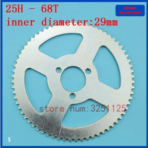 29mm 68T Teeth 25H Rear Chain Sprocket for 2 Stroke 47cc 49cc Engine Chinese Pocket Bike Mini ATV Quad 4 Wheeler Scoote