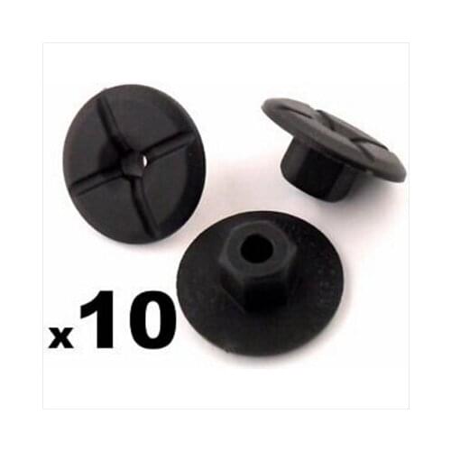 10x Plastic Unthreaded Nylon Nuts- 4mm hole & large 24mm collar, For Mercedes & BMW