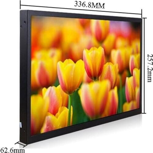 15 Inch 1024 * 768P HD CCTV Monitor IPS Screen HDMI-compatible BNC VGA Video Display With Metal Case For DVD NVR PC Laptop