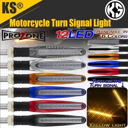 2PCS 12LED Motorcycle Turn Signal Lights Motorcycle Accessories Scooter Sports Car Modification Universal Flat-shaped