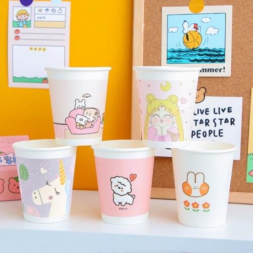 50pcs/lot Kids Favors Decorate Cups Plates Lovely Cartoon Rabbit Dishes Glass Happy Birthday Events Party Tableware Set