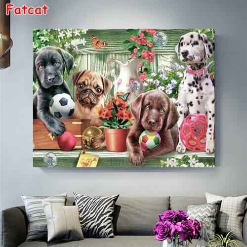 Diy 5D Diamond Painting Cross Stitch Labrador Sharpei Diamond Embroidery Pet Dog Garden Picture Full Square Round Drill PP2395