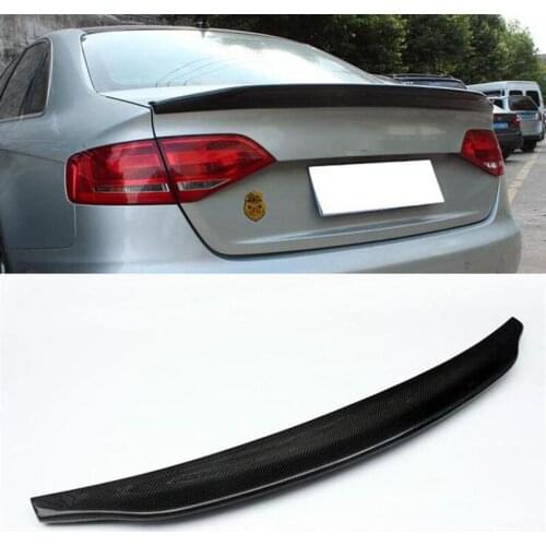 FOR Real Carbon Fiber Car Spoiler Audi A4 HK Style 2009 10 11 2012 S4 4door Sedan Trunk Spoiler Tail Wing Accessories B8