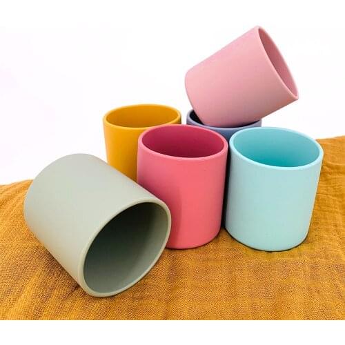 Baby Cute Water Bottle Portable Color Baby Snack Cup Anti Scalding Food Grade Silicone Water Cup Learn To Drink Cup for Children