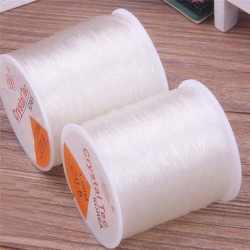 DIY 0.8mm 100 Meter Clear Stretch Elastic Beading Cord String Thread Spool Roll Transparent Round Crystal Line