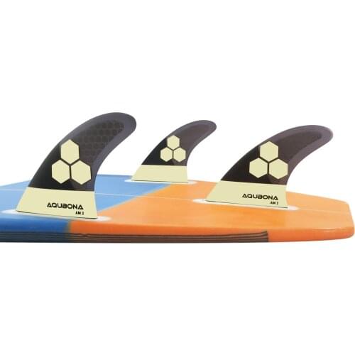 Double Tabs Fins II AM FINS Surfboard Fiberglass Fins for Surfing with Fin Bag, Screws and Fin Key(Small, Medium, Large Sets.)