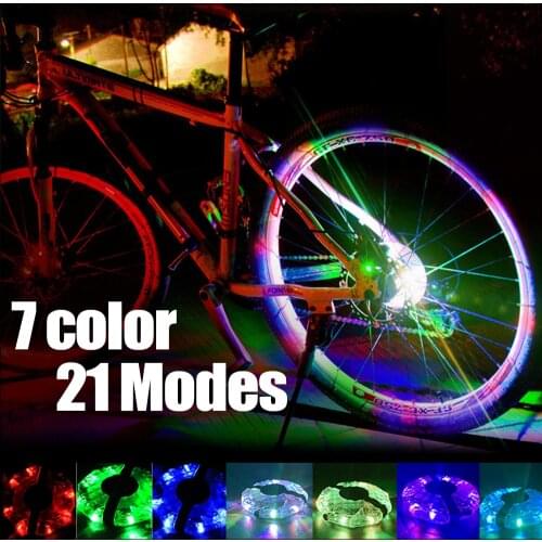 7 Color 21 Modes Colorful LED Bicycle Wheel Light USB Rechargeable Bike Front Tail Hub Spoke Lamp with Kids Balance Bike Lights