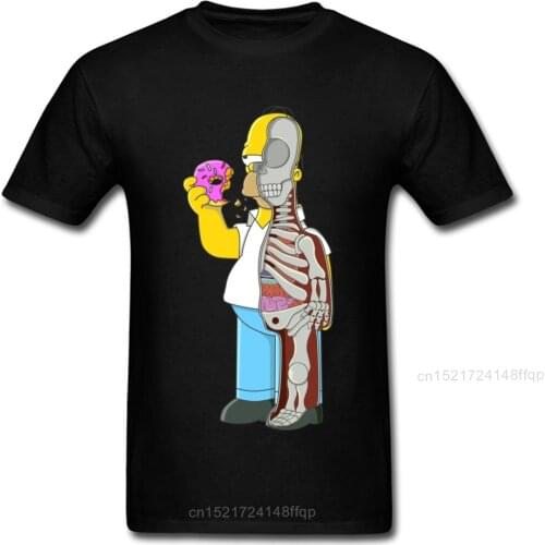 Homer Anatomy T Shirt Man Funny T-shirt Hip Hop Tops Skull Tees 3D Donut Tshirt Round Neck Labor Day 100% Cotton Clothing
