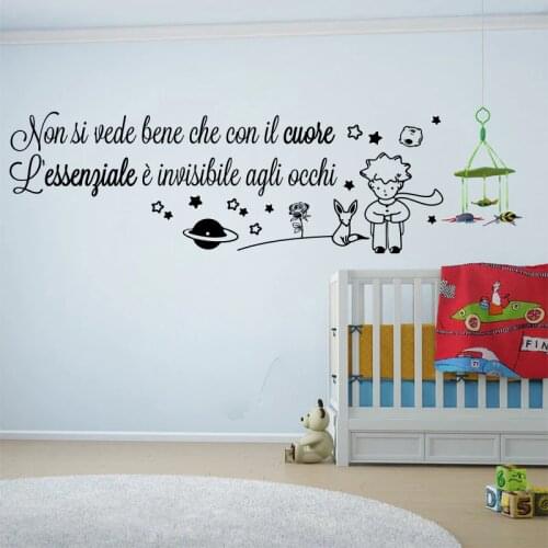 Italian Cartoon The Little Prince Wall Sticker Kids Room Bedroom Large Italian Little Prince Anime Wall Decal Baby Nursery Vinyl
