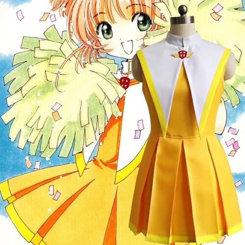 Cardcaptor Sakura and the Sports Day of Flowers Cheer-leading Squad Sakura Kinomoto Outfit Dress Anime Cosplay Costume