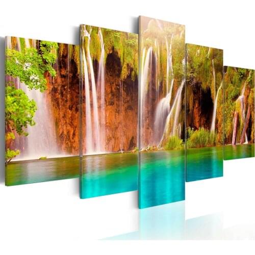 Picture-waterfall forest-200x100 cm