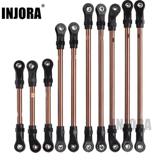 INJORA 10Pcs/Set Metal Unassembled Link Set Plastic Rod End for 1/10 RC Crawler 324mm Wheelbase Traxxas TRX4 TRX-4