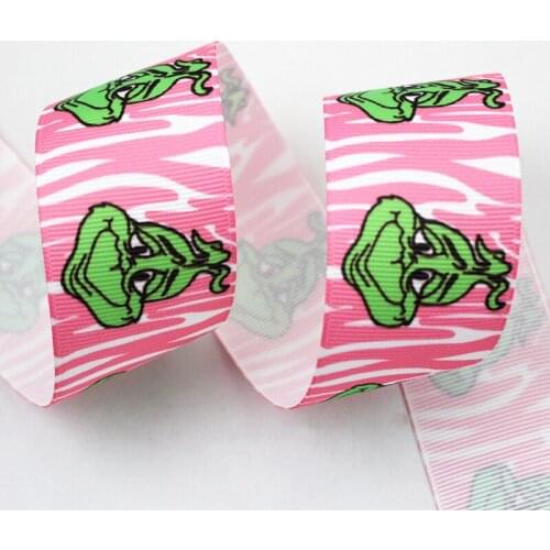 9/16/22/25/38/57/75mm cartoon Pink monster grosgrain ribbon 10/25/50 yards DIY gift wrap sewing wedding decor ribbon