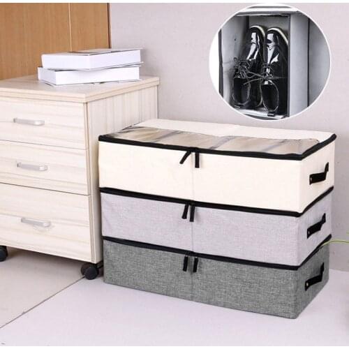 New Style Foldable Storage Box For Shoes Wardrobe Closet Organizer Sock Bra Underwear Cotton Storage Bag Under Bed Storage Box