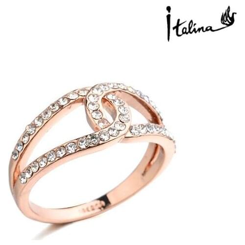 Dans Element Genuine Austria Crystal Rings for Women Enviromental Anti Allergies # RA31140Rose