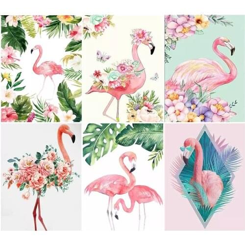 PDMDOG 5D DIY Diamond Painting Flamingos Full Drill Layout Diamond Embroidery Animal Diamond Mosaic Handmade Gift Home Decor