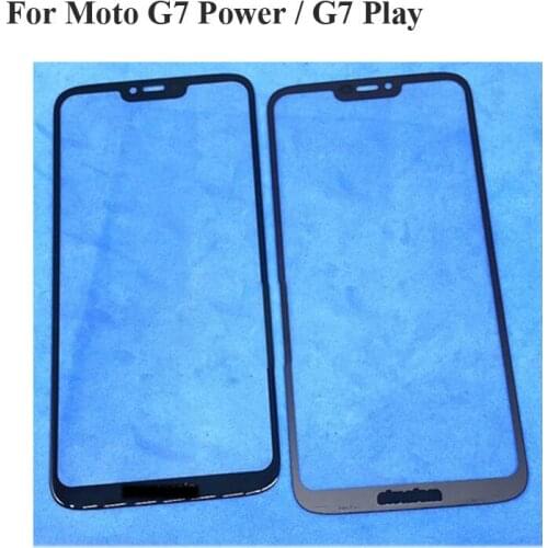 2PCS For Moto G7 Plus Power Front LCD Glass Lens For Moto G7 XT1962 Touch screen Panel Outer Screen Glass without flex G7Plus