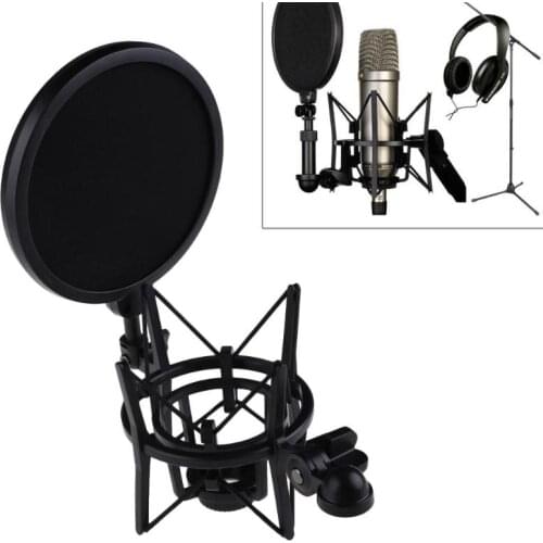 Microphone Mic Professional Shock Mount with Pop Shield Filter Screen