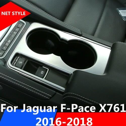 Shift Knob Control Panel Cover Trim With Cup Frame Holder Car Accessories For Jaguar F-Pace F pace fpace X761 2016-2018