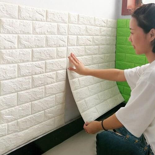 Self-adhesive Wallpaper Bedroom 3d Three-dimensional Wall Stickers Anti-collision Home Bathroom Living Room Decor Decoration