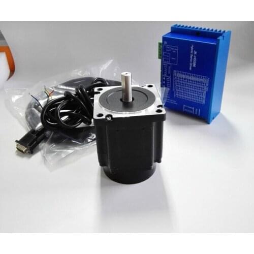 1.8degree 2.64V 12N.m 6A 86mm Closed Loop Stepper Motor With Driver And 3M Cables Length 155mm 86HS155-6004YBJED-0
