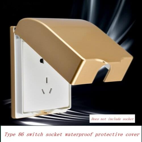 Type 86 switch socket waterproof protective cover 3D Wall Stickers gold switch sticker Kitchen bathroom toilet socket cover